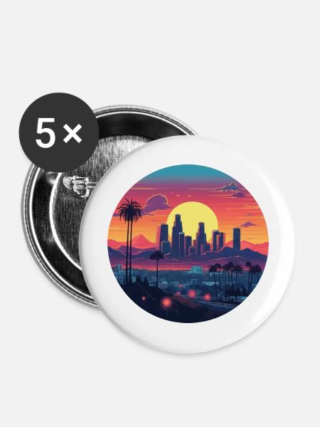 LA - Buttons groß 56 mm (5er Pack) - Weiß