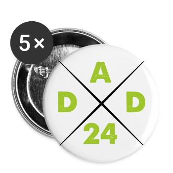 dad 24 - Buttons large 2.2''/56 mm (5-pack) - white - Front