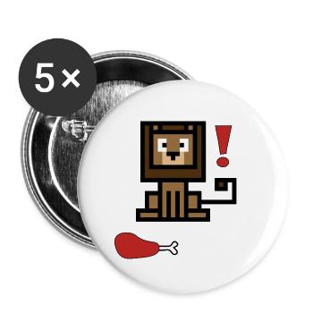 Lion - Carnivores by nature - Buttons large 2.2''/56 mm (5-pack) - white - Front