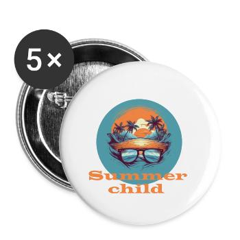 Enfant d’été - Lot de 5 grands badges (56 mm) - blanc - Devant