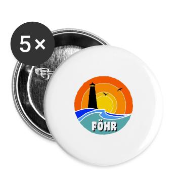 Ostsee Leuchtturm Föhr - Buttons groß 56 mm (5er Pack) - Weiß - Vorne