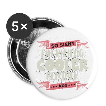 So sieht ein richtig cooler Renter aus Ruhestand - Buttons groß 56 mm (5er Pack) - Weiß - Vorne