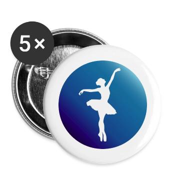 Danse Musique de danse - Lot de 5 grands badges (56 mm) - blanc - Devant
