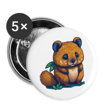 Cute quokka - Buttons large 2.2''/56 mm (5-pack) - white - Front