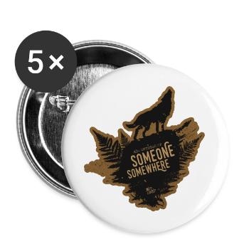 SOMEONE SOMEWHERE CREW PATCH - Buttons groß 56 mm (5er Pack) - Weiß - Vorne