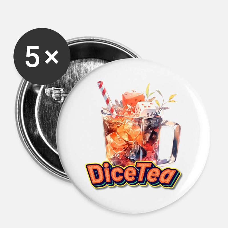 DiceTea V.1 - Buttons large 2.2''/56 mm (5-pack) - white