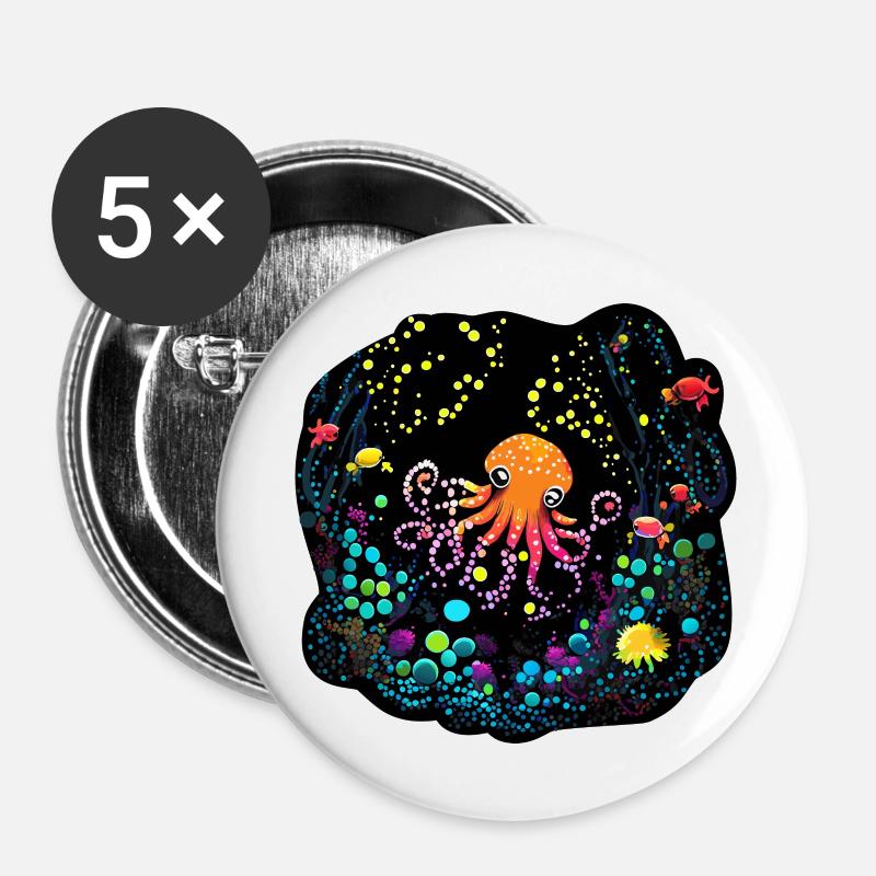Baby Octopus - Buttons large 2.2''/56 mm (5-pack) - white