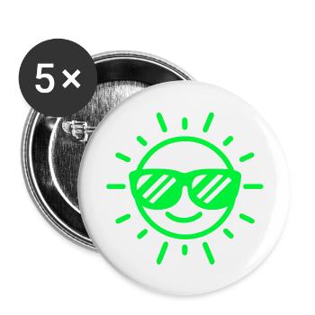 Sunglasses Happy Face Sun Neon Green - Buttons large 2.2''/56 mm (5-pack) - white - Front