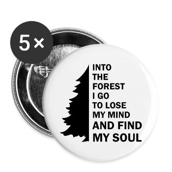 dans la forêt je vais... - Lot de 5 grands badges (56 mm) - blanc - Devant