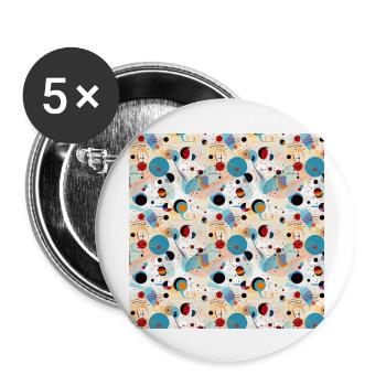 Abstraktes nahtloses Muster formt Linien Moderne Kunst - Buttons groß 56 mm (5er Pack) - Weiß - Vorne