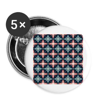 Carreaux Motif Sans Couture Motif Géométrique Art Moderne - Lot de 5 grands badges (56 mm) - blanc - Devant