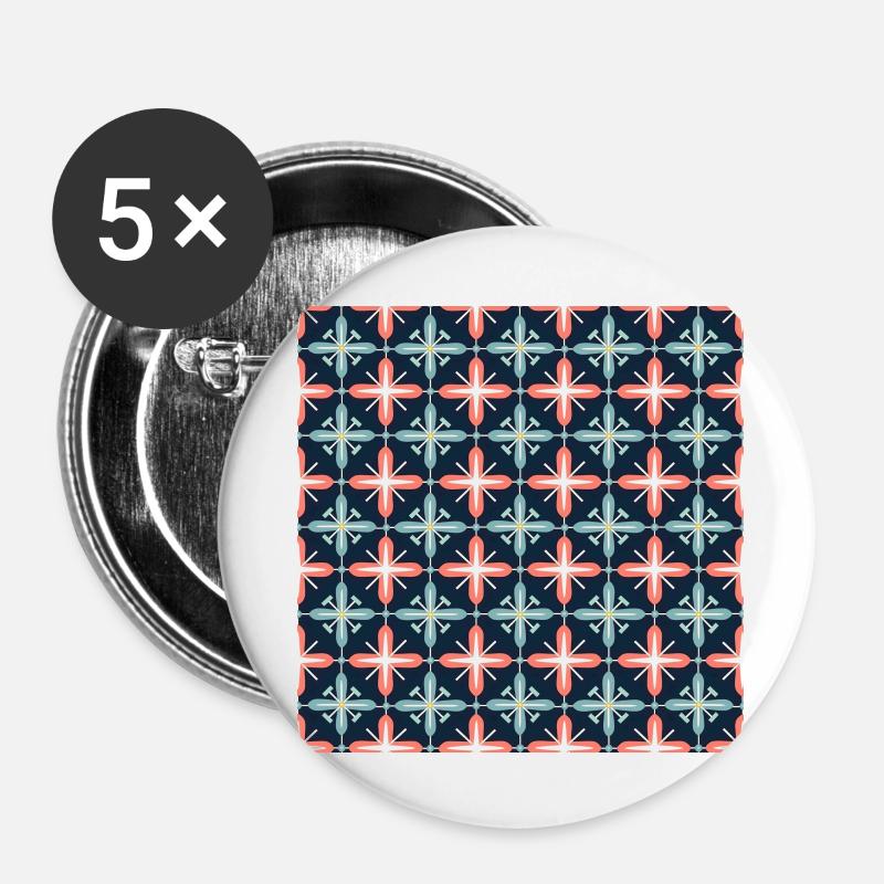 Tiles Seamless Pattern Motif Geometric Modern Art - Buttons large 2.2''/56 mm (5-pack) - white