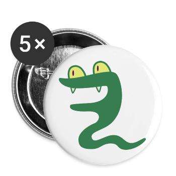 Wildtiere - Buttons groß 56 mm (5er Pack) - Weiß - Vorne