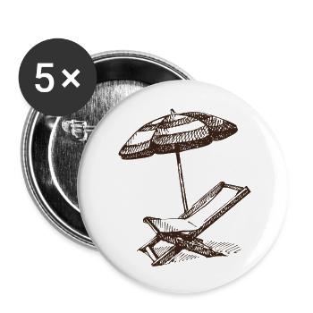 Sommer - Buttons groß 56 mm (5er Pack) - Weiß - Vorne