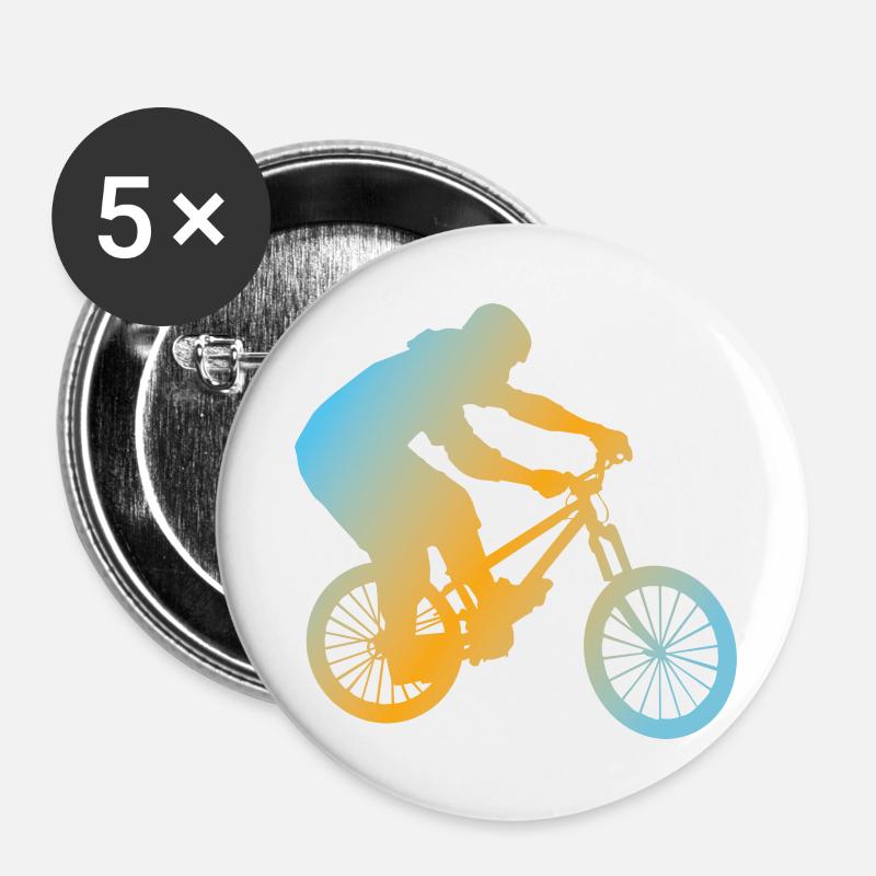 Fahrrad - Buttons groß 56 mm (5er Pack) - Weiß