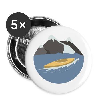 Wassersport - Buttons groß 56 mm (5er Pack) - Weiß - Vorne