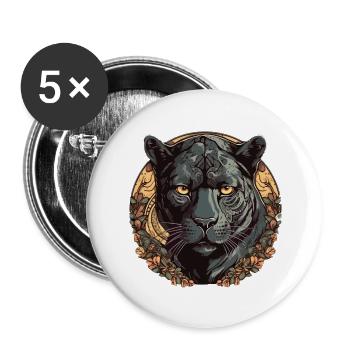 Lila the panther - Buttons large 2.2''/56 mm (5-pack) - white - Front