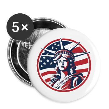 Statue of Liberty illustration - Buttons large 2.2''/56 mm (5-pack) - white - Front