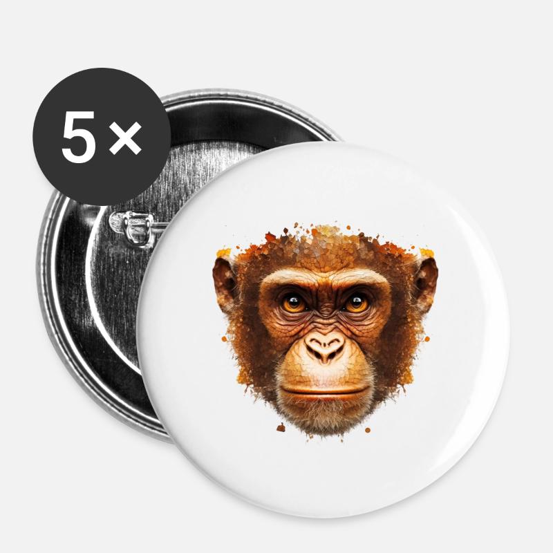 Monkey - Buttons large 2.2''/56 mm (5-pack) - white