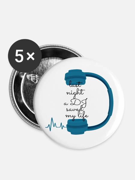 Dancing Dance Music - Buttons groß 56 mm (5er Pack) - Weiß