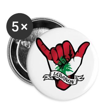 Lebanon Shaka - Buttons groß 56 mm (5er Pack) - Weiß - Vorne