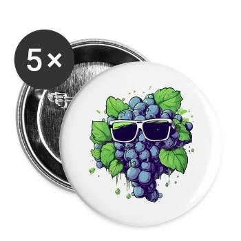 Harry grape bunch - Buttons large 2.2''/56 mm (5-pack) - white - Front