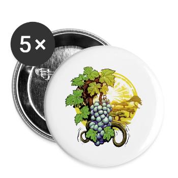 Bunch of grapes in the sun - Buttons large 2.2''/56 mm (5-pack) - white - Front