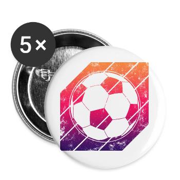 Football - Lot de 5 grands badges (56 mm) - blanc - Devant