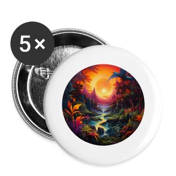 Paradies - Buttons groß 56 mm (5er Pack) - Weiß - Vorne