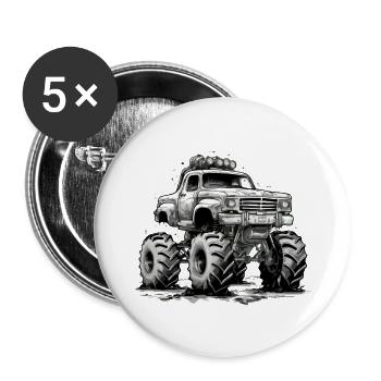 Monster truck SwiftHauler - Buttons large 2.2''/56 mm (5-pack) - white - Front