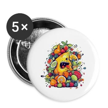 Mr. Goin Fruits - Buttons large 2.2''/56 mm (5-pack) - white - Front