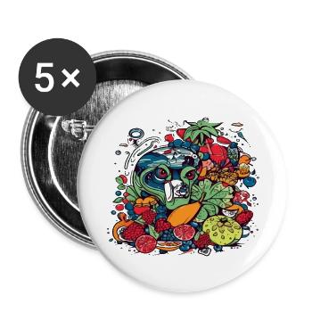 Monstro fruits - Buttons large 2.2''/56 mm (5-pack) - white - Front