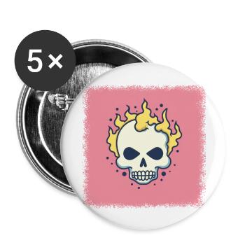 awesome fuck you geek spooky birthday present - Buttons groß 56 mm (5er Pack) - Weiß - Vorne