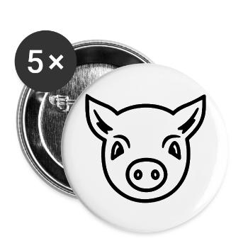 Truie cochonne - Lot de 5 grands badges (56 mm) - blanc - Devant