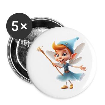 La fée des dents enlève la peur de la perte de dents - Lot de 5 grands badges (56 mm) - blanc - Devant