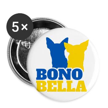Bono Bella Merch UA 6 - Buttons groß 56 mm (5er Pack) - Weiß - Vorne