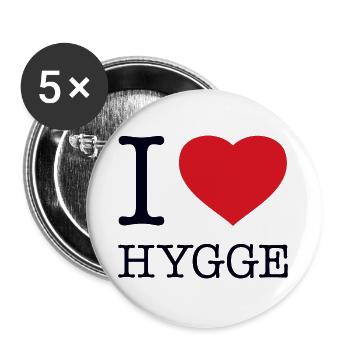 I LOVE HYGGE Dänemark Denmark - Buttons large 2.2''/56 mm (5-pack) - white - Front