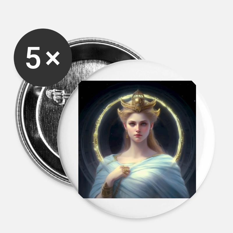 The heavenly Aphrodite - Buttons large 2.2''/56 mm (5-pack) - white