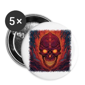 Exoskeletal Biker Shirt Dinosaur Skeleton Tshirts - Buttons large 2.2''/56 mm (5-pack) - white - Front