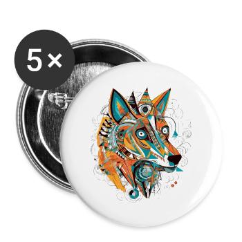 Zako the dog - Buttons large 2.2''/56 mm (5-pack) - white - Front