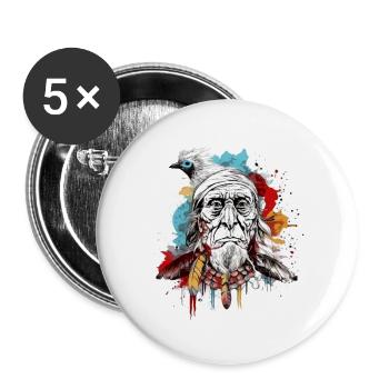 Opa Siou - Buttons groß 56 mm (5er Pack) - Weiß - Vorne