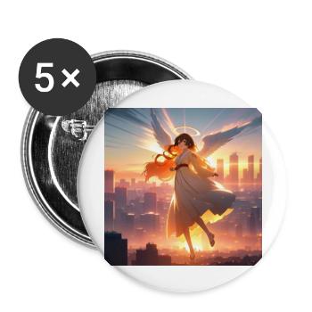 Angel in heaven - Buttons large 2.2''/56 mm (5-pack) - white - Front