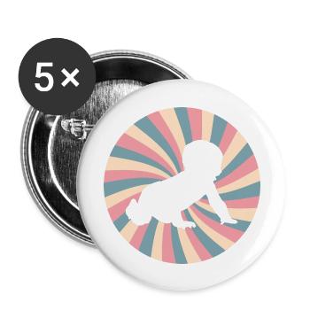 pregnancy announcement - Funny baby retro - Buttons large 2.2''/56 mm (5-pack) - white - Front
