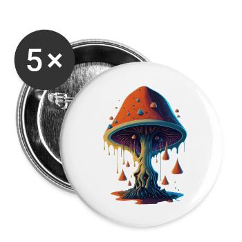 Pilz - Buttons groß 56 mm (5er Pack) - Weiß - Vorne