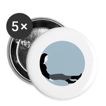 Bubble - Lot de 5 grands badges (56 mm) - blanc - Devant