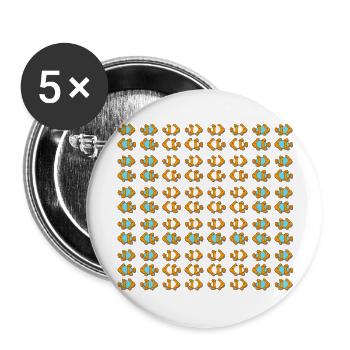 Meer an Nemo Fische - Buttons groß 56 mm (5er Pack) - Weiß - Vorne