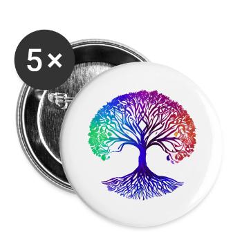 Tree of Life Yoga Tree of Life Meditation - Buttons large 2.2''/56 mm (5-pack) - white - Front