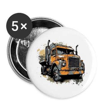 Bigcam LKW - Buttons groß 56 mm (5er Pack) - Weiß - Vorne