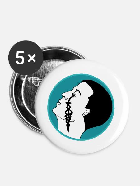 Träne der Zeit - Buttons groß 56 mm (5er Pack) - Weiß