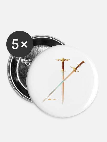 Schwerter des Sommers - Buttons groß 56 mm (5er Pack) - Weiß